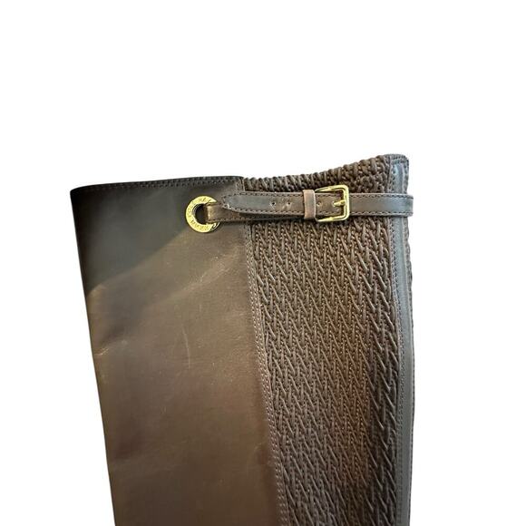 Cole Haan Women's Brown Stretch Rockland Tall Leather Riding Boots Size 7 - Picture 5 of 8